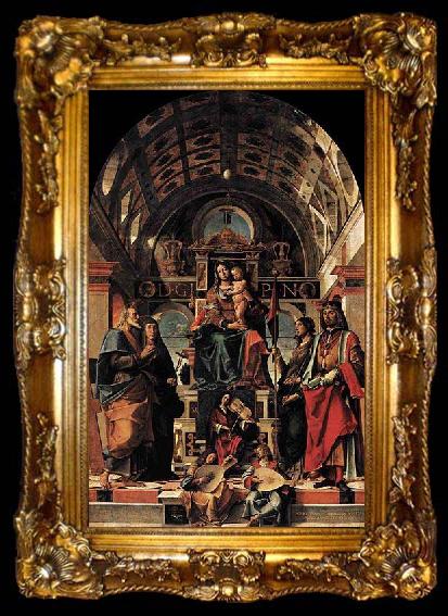 framed  Bartolomeo Montagna Madonna and Child Enthroned with Saints, ta009-2